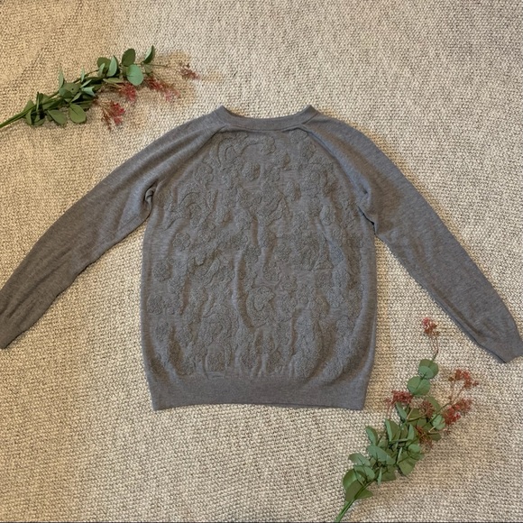 Chelsea28 Fuzzy Floral Light Grey Sweater - Picture 2 of 9